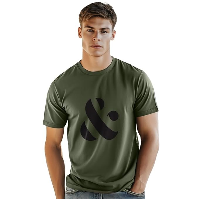 NOBERO Men's Letter Print Regular Fit T-Shirt