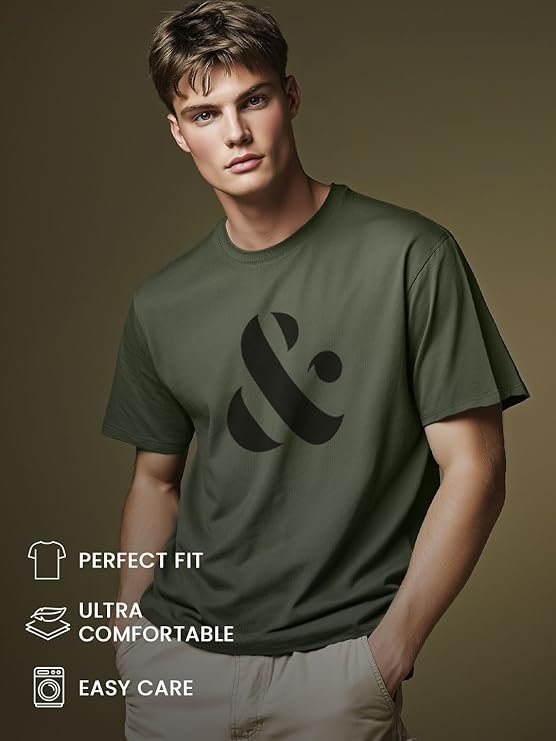 NOBERO Men's Letter Print Regular Fit T-Shirt - Image 4