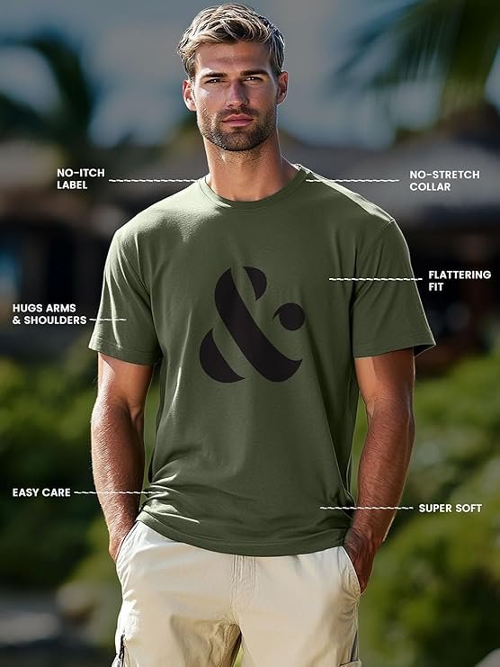 NOBERO Men's Letter Print Regular Fit T-Shirt - Image 5