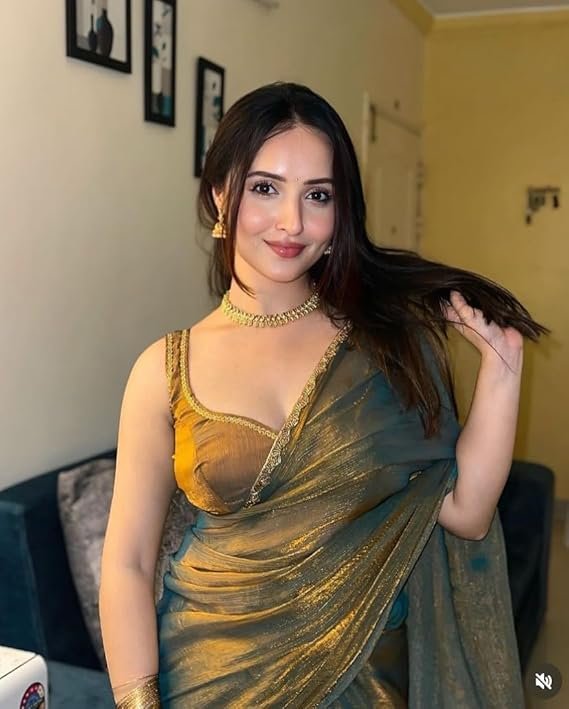 Brand: MARGI DESIGNERS MARGI DESIGNERS Womens New Bollywood Party Fancy Soft Tissue Silk Embelished Lace Work Saree With Blouse | Saree For Womens - Image 4