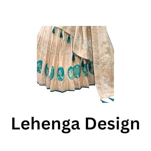 LooknBook Art Women's Pure Shimmer With Mirror And Beads (Moti) Hand Work lehenga choli (Bottle Green) - Image 3