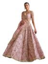 TRENDMALLS Women's Satin Embroidery work Lehenga Choli with Dupatta - (L295-Light pink-SemiStitch)