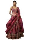 JIHU CULTURE Pink Organza Zari Sequence Embroidery Work Semi-Sttiched Lehenga Choli Set For Women