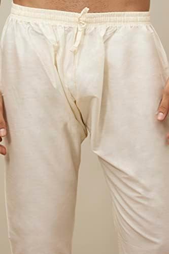 Manyavar Men's Midnight Sapphire Blue Self Patterned Kurta Set (Blue,M) - Image 3