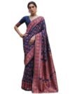 VISHNU WEAVES Woven Design Zari Pashmina Banarasi Saree | Traditional Indian Saree | Soft & Lightweight Fabric | Perfect for Festivals & Parties