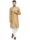 Jompers Men's Jacquard Silk Kurta and Pyjama(Silver,M)