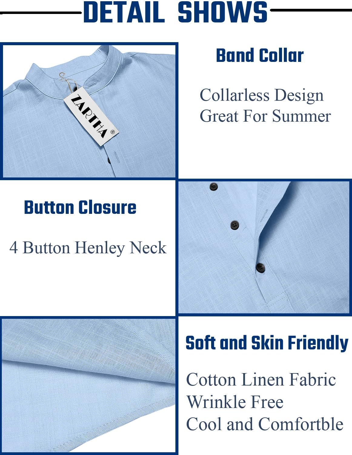 Bellstone Men's Cotton Blend Solid Regular Fit Kurta (KURTA1500_Single_Sky Blue_Medium - Image 4