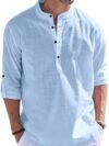 Bellstone Men's Cotton Blend Solid Regular Fit Kurta (KURTA1500_Single_Sky Blue_Medium