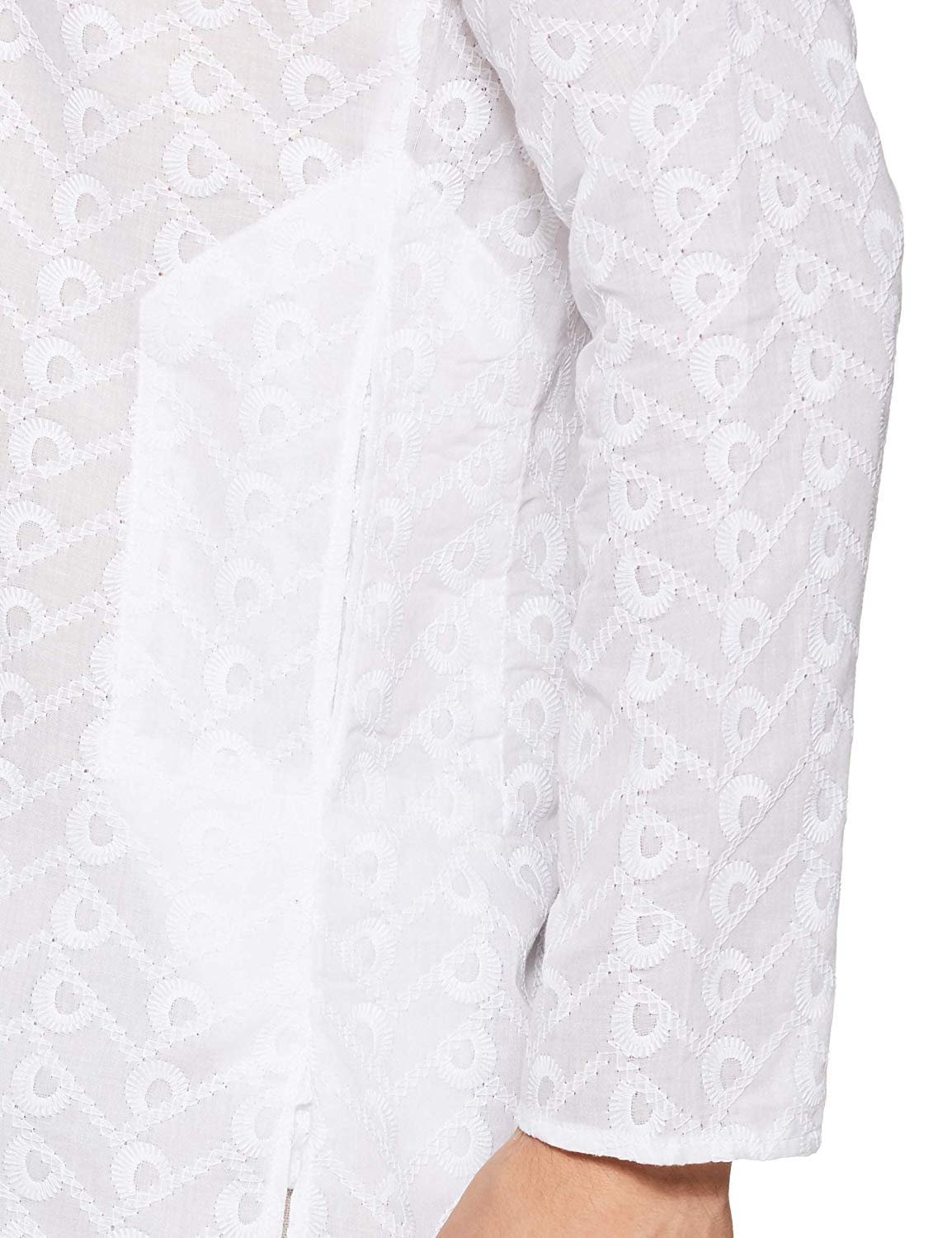 Royal Kurta Men's Cotton A-Line Kurta (Chikan-Kurta_White_44) - Image 5